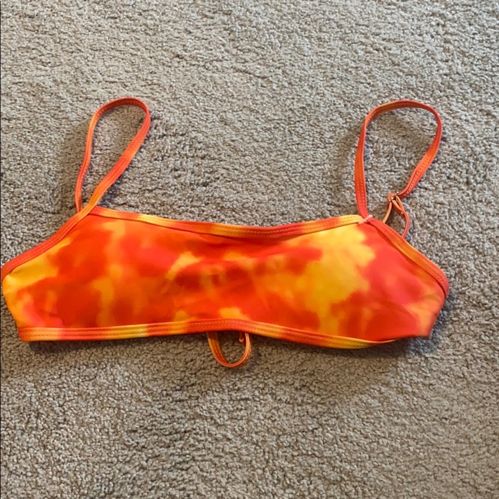 orange tie dye bikini top